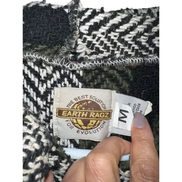 Men's Earth Ragz Hoodie Sweatshirt Black Green Size M - Picture 3 of 3